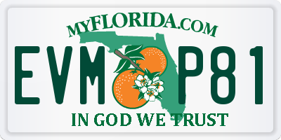FL license plate EVMP81