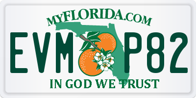 FL license plate EVMP82
