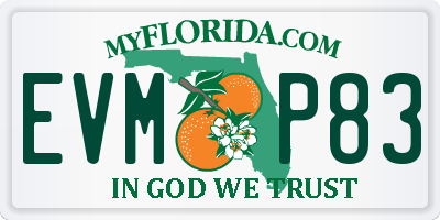 FL license plate EVMP83