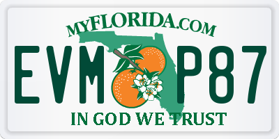 FL license plate EVMP87
