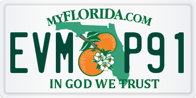 FL license plate EVMP91