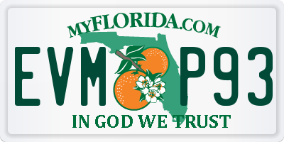 FL license plate EVMP93