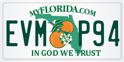 FL license plate EVMP94