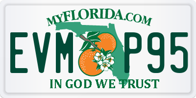 FL license plate EVMP95