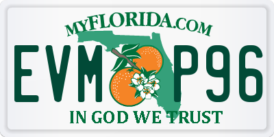 FL license plate EVMP96