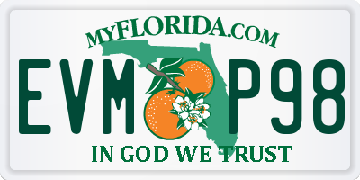 FL license plate EVMP98