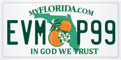 FL license plate EVMP99