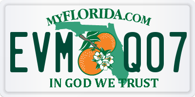 FL license plate EVMQ07