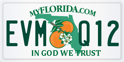 FL license plate EVMQ12