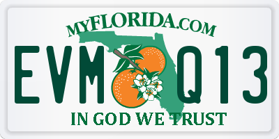 FL license plate EVMQ13