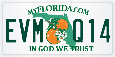 FL license plate EVMQ14