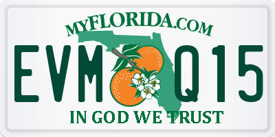 FL license plate EVMQ15