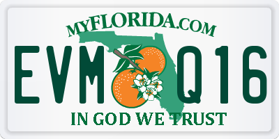 FL license plate EVMQ16