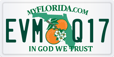 FL license plate EVMQ17