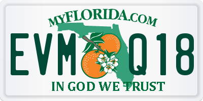 FL license plate EVMQ18