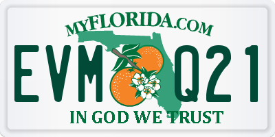 FL license plate EVMQ21