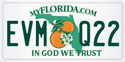 FL license plate EVMQ22