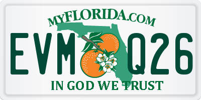 FL license plate EVMQ26