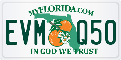 FL license plate EVMQ50