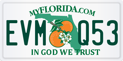 FL license plate EVMQ53