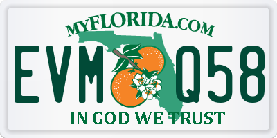FL license plate EVMQ58