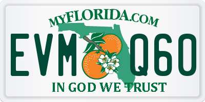 FL license plate EVMQ60