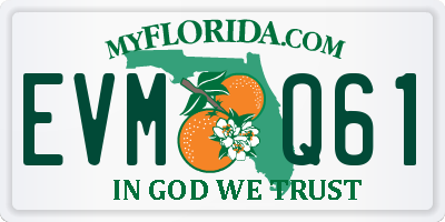 FL license plate EVMQ61