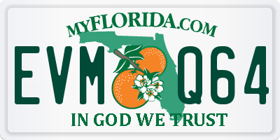 FL license plate EVMQ64
