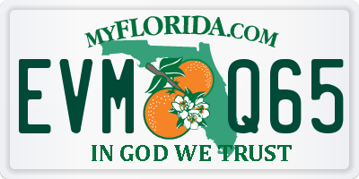 FL license plate EVMQ65