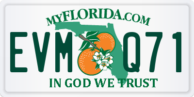 FL license plate EVMQ71