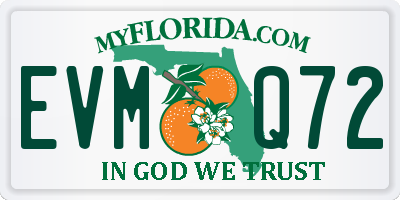 FL license plate EVMQ72