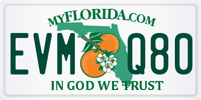 FL license plate EVMQ80