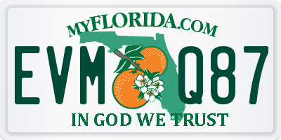 FL license plate EVMQ87
