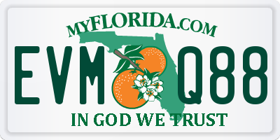 FL license plate EVMQ88