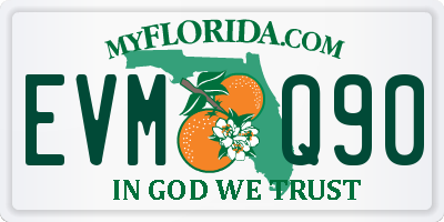 FL license plate EVMQ90