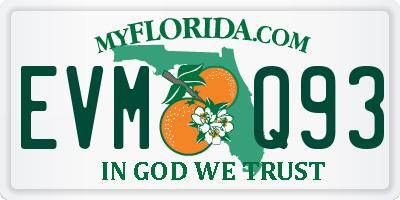 FL license plate EVMQ93