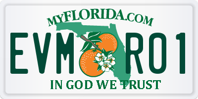 FL license plate EVMR01