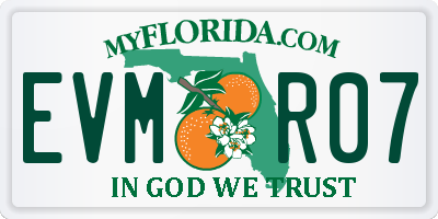 FL license plate EVMR07