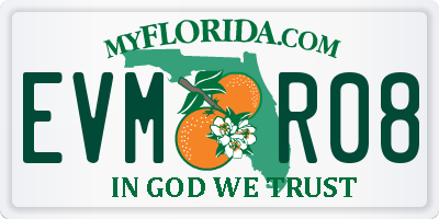 FL license plate EVMR08