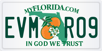 FL license plate EVMR09