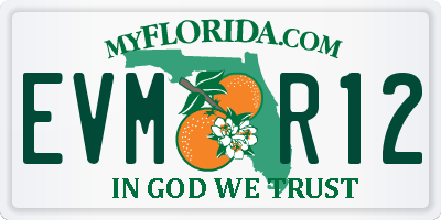 FL license plate EVMR12