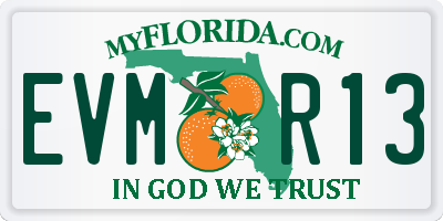 FL license plate EVMR13