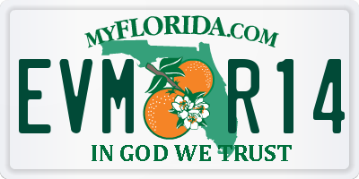 FL license plate EVMR14