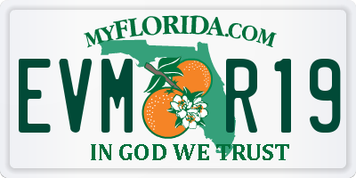 FL license plate EVMR19