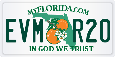 FL license plate EVMR20