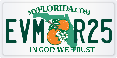 FL license plate EVMR25