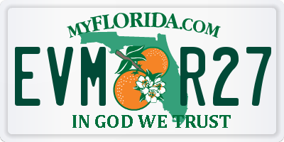 FL license plate EVMR27