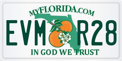 FL license plate EVMR28