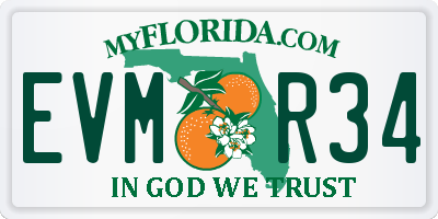 FL license plate EVMR34
