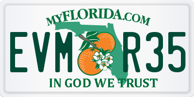 FL license plate EVMR35